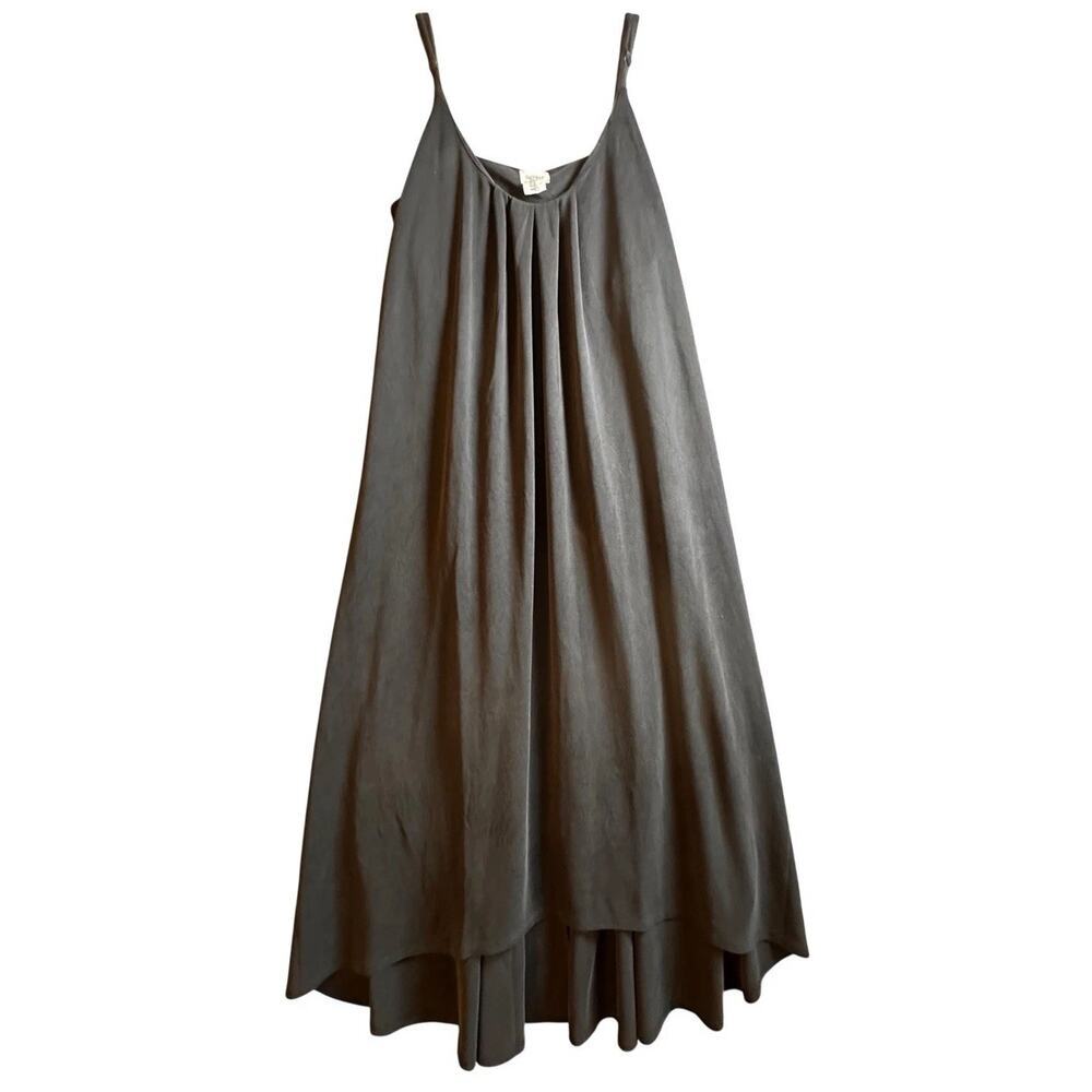Sigrid Olsen Womens Small Charcoal Modal Knit Maxi Dress Flowy Resortwear
